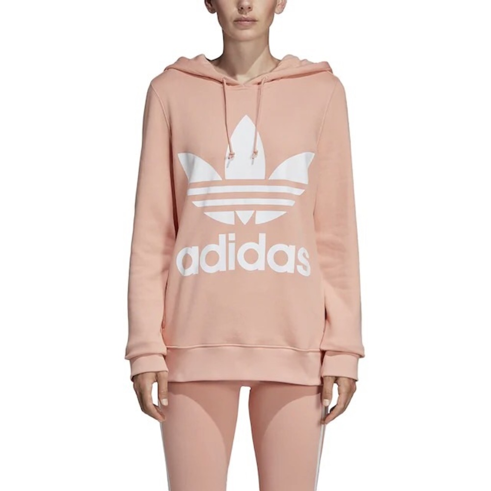 Dusty pink Adidas trefoil hoodie